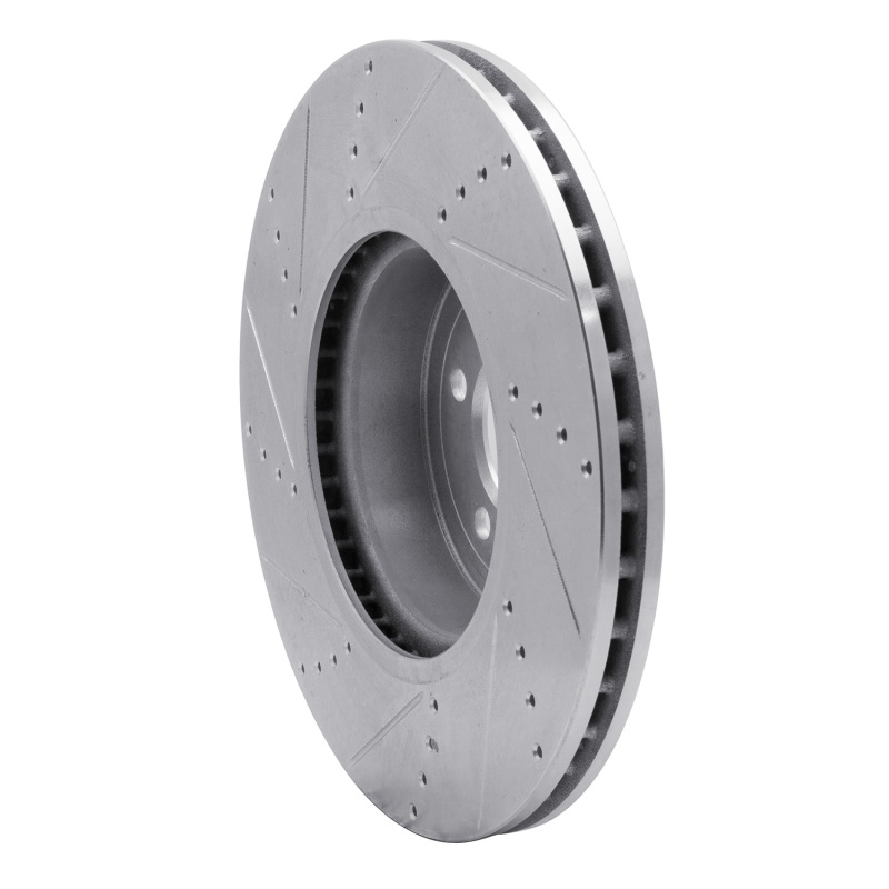 BMW 335I xDrive Brake Rotor (1) - Front Right - R1 Concepts - Drilled & Slotted - Silver - `13-`20